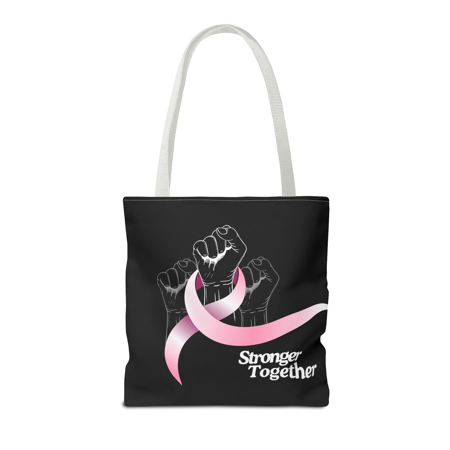 Stronger Together Breast Cancer Awareness Tote Bag – Unity and Strength Design