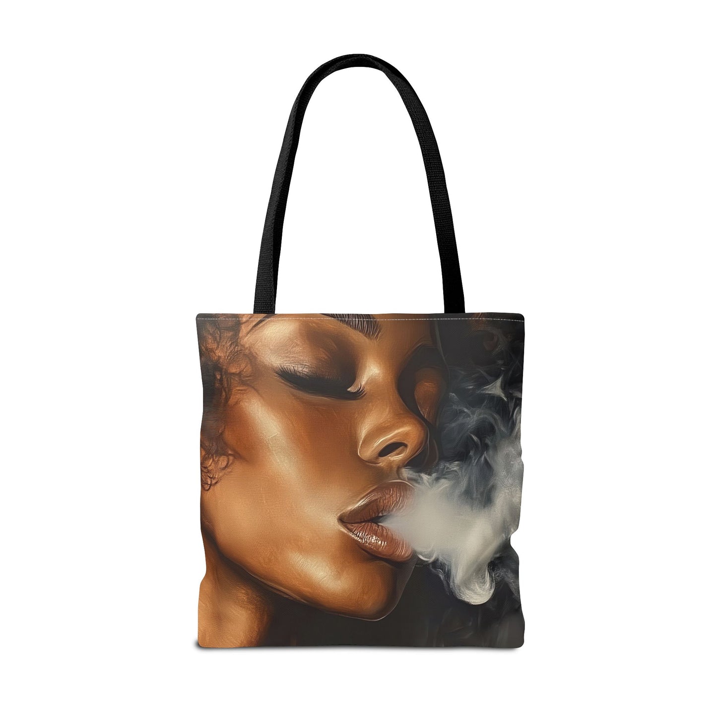 Bold 'Welcome All Smoke' Tote Bag – Fierce Woman in Smoky Art