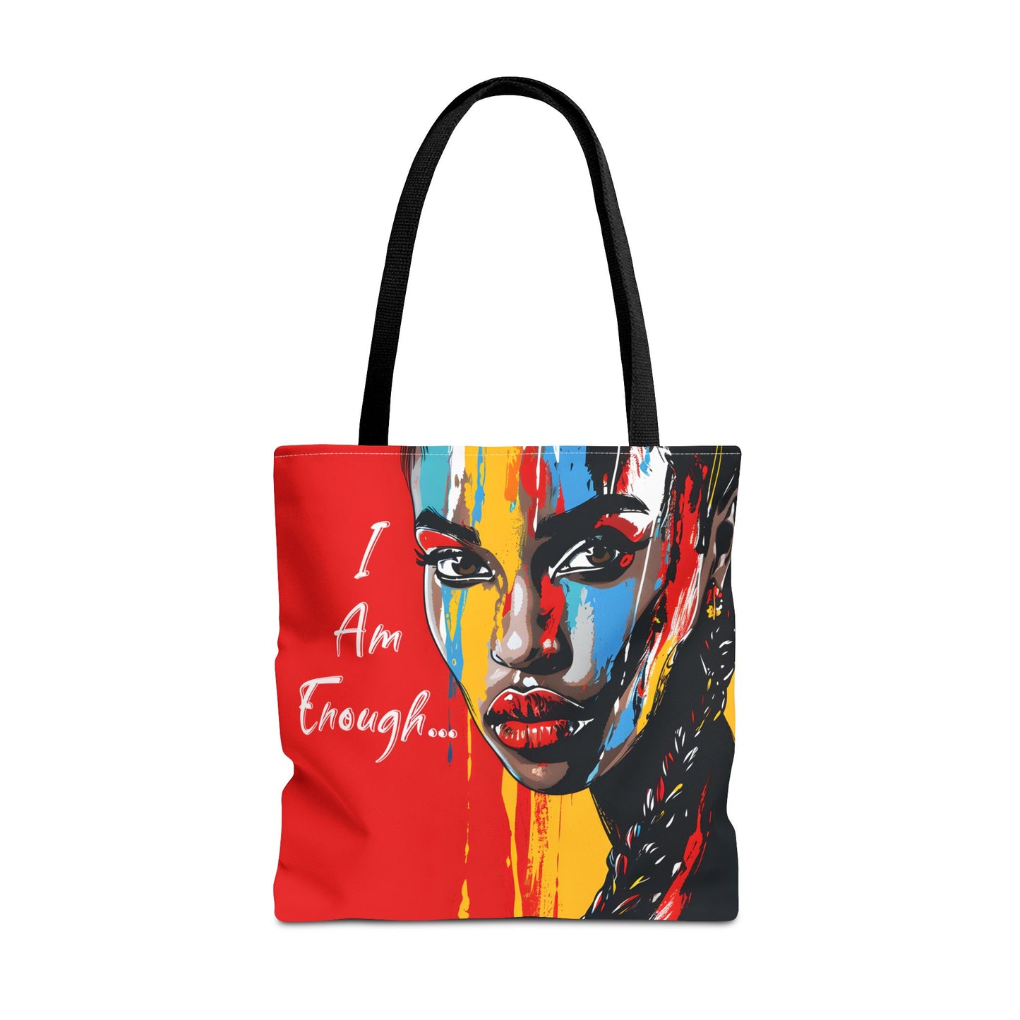 Empowering Art Tote Bag: 'I Am Enough' African American Woman Design