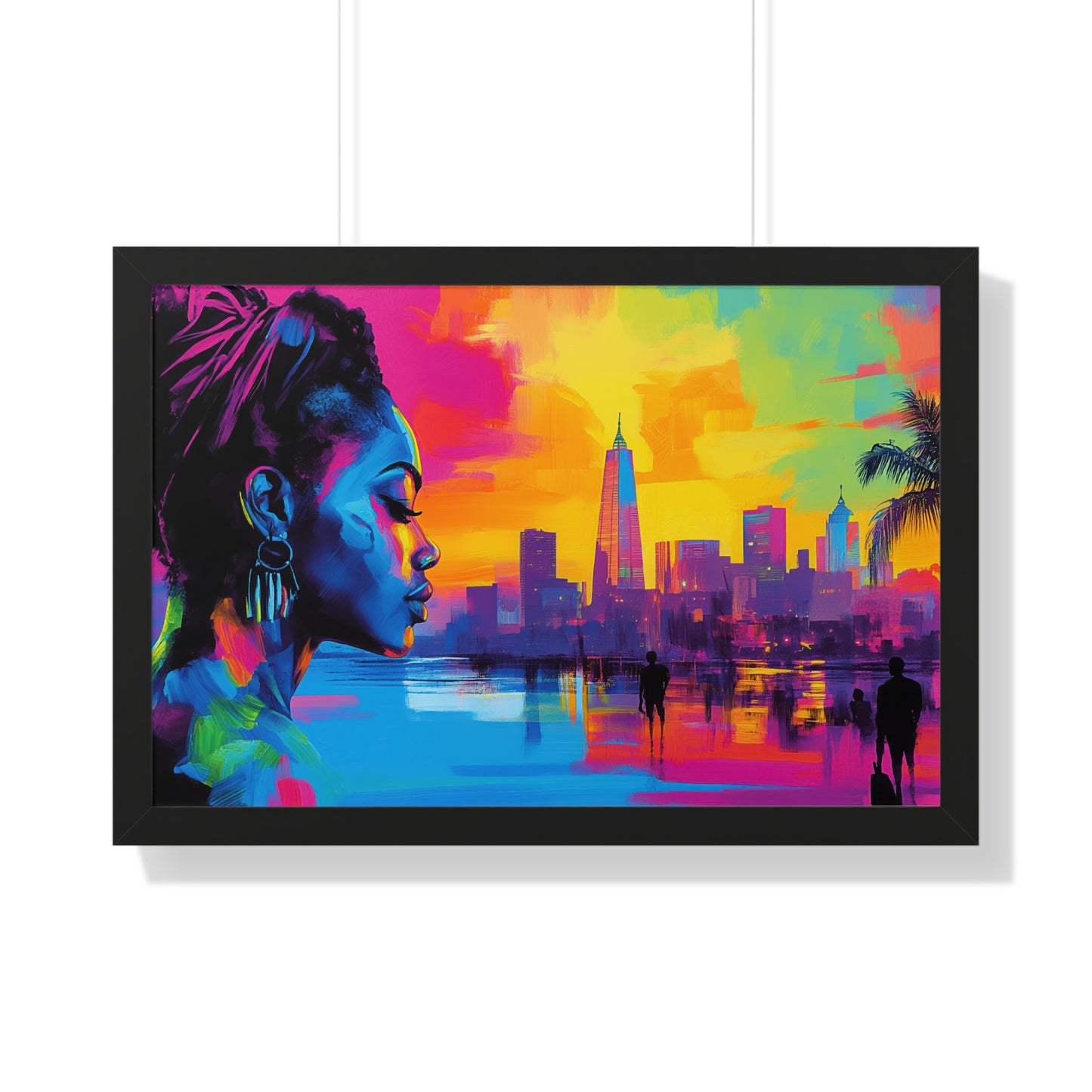 Modern Cityscape Art – Vibrant Framed Wall Decor