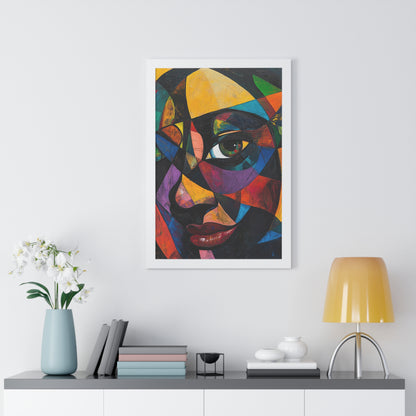 Abstract Portrait Wall Art – Framed Multicolor Design