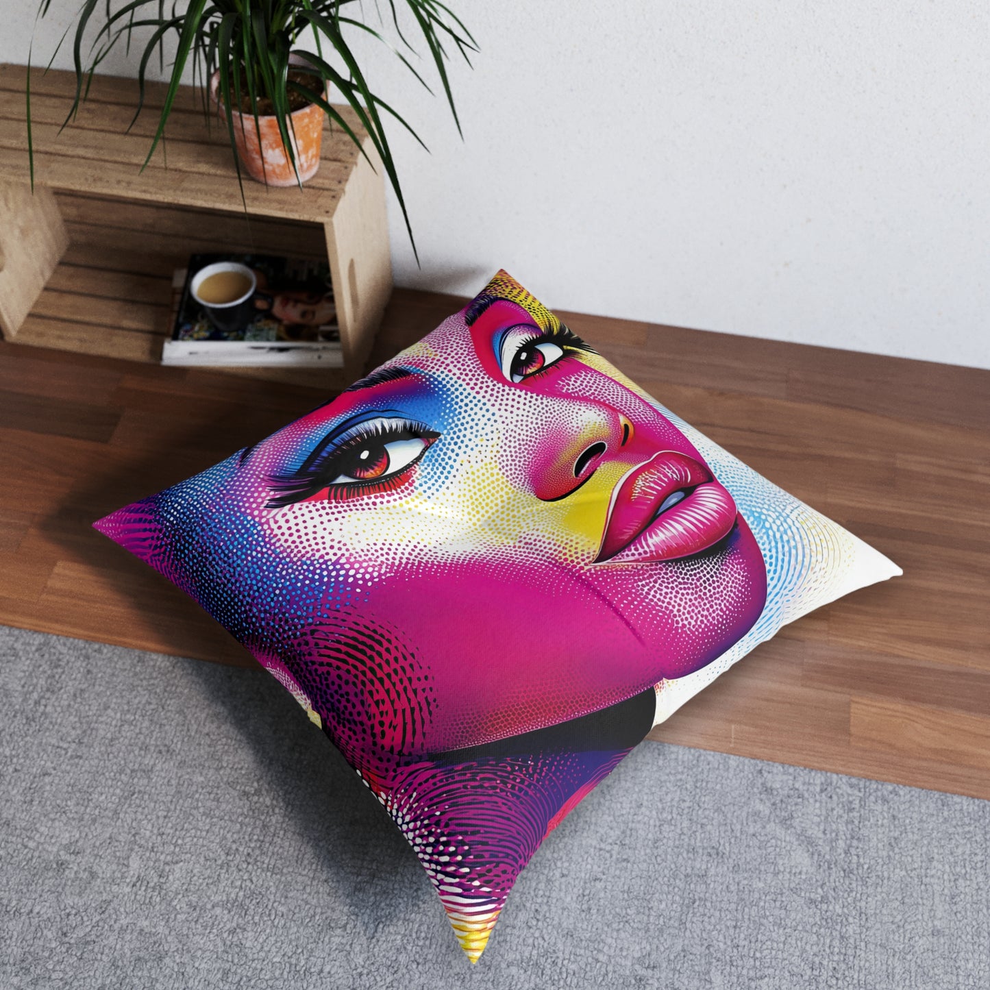 Vibrant Pop Art Floor Pillow – 30x30 Bold Modern Cushion