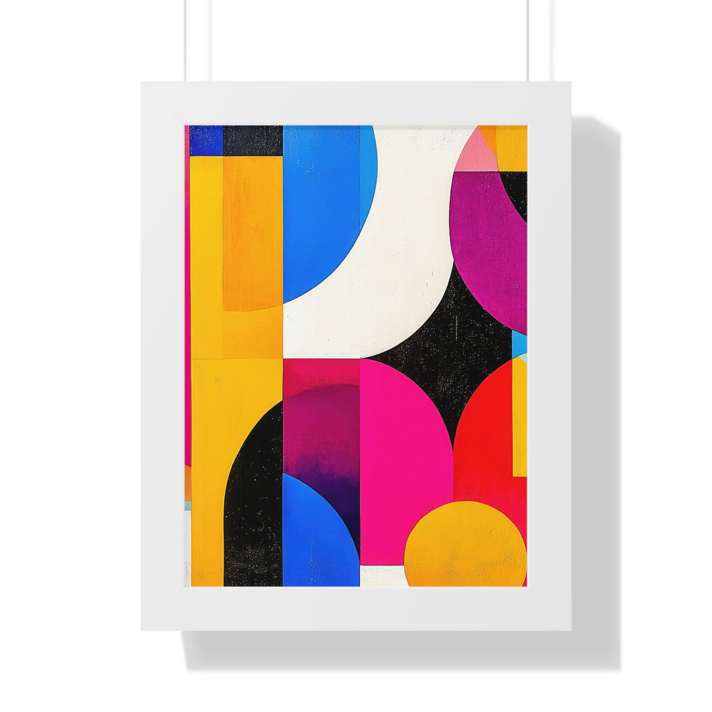 Colorful Geometric Framed Wall Art – Modern Abstract Design