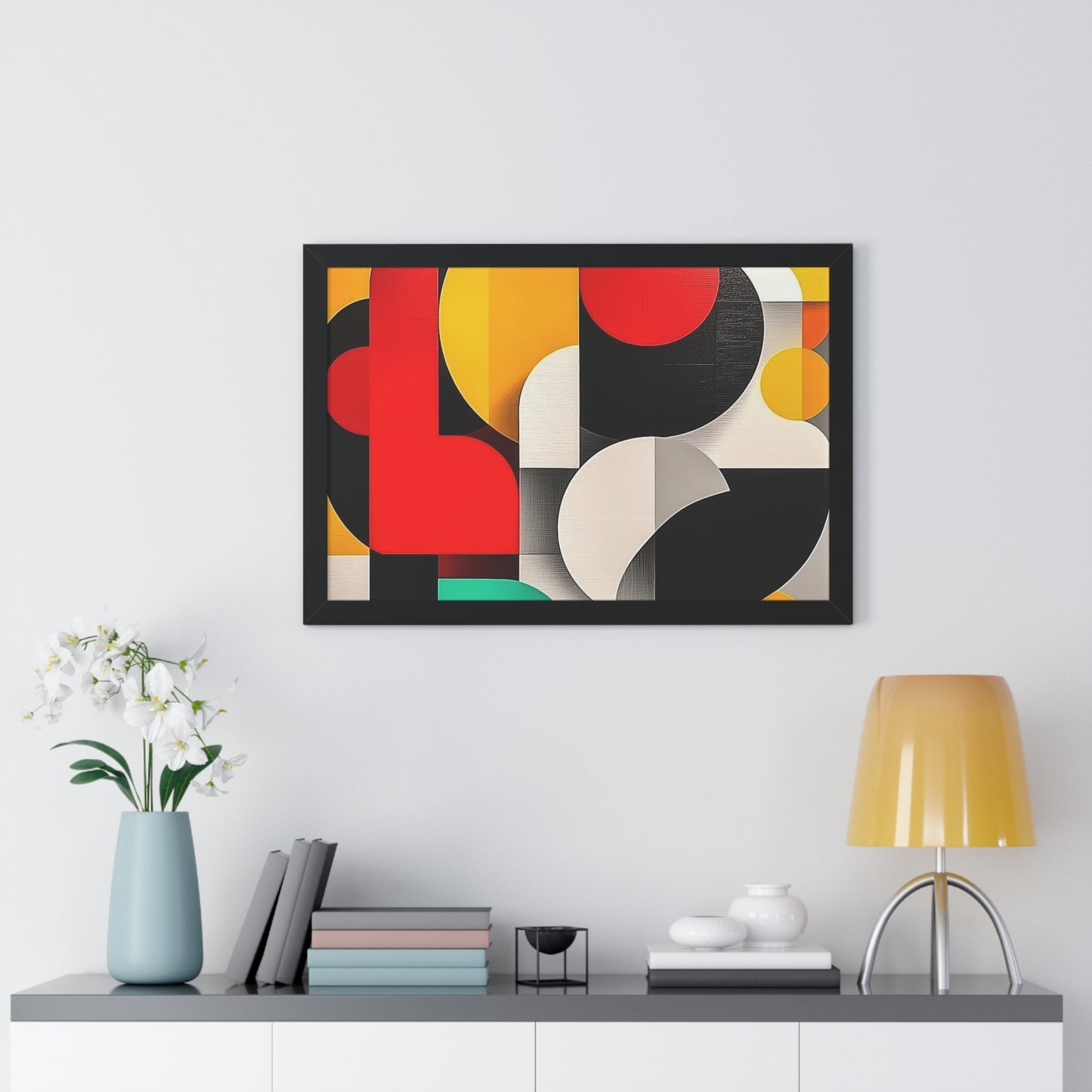 Modern Geometric Framed Wall Art – Bold Abstract Design