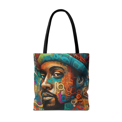 Colorful Urban Art Tote Bag: African American Male Portrait