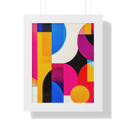 Colorful Geometric Framed Wall Art – Modern Abstract Design