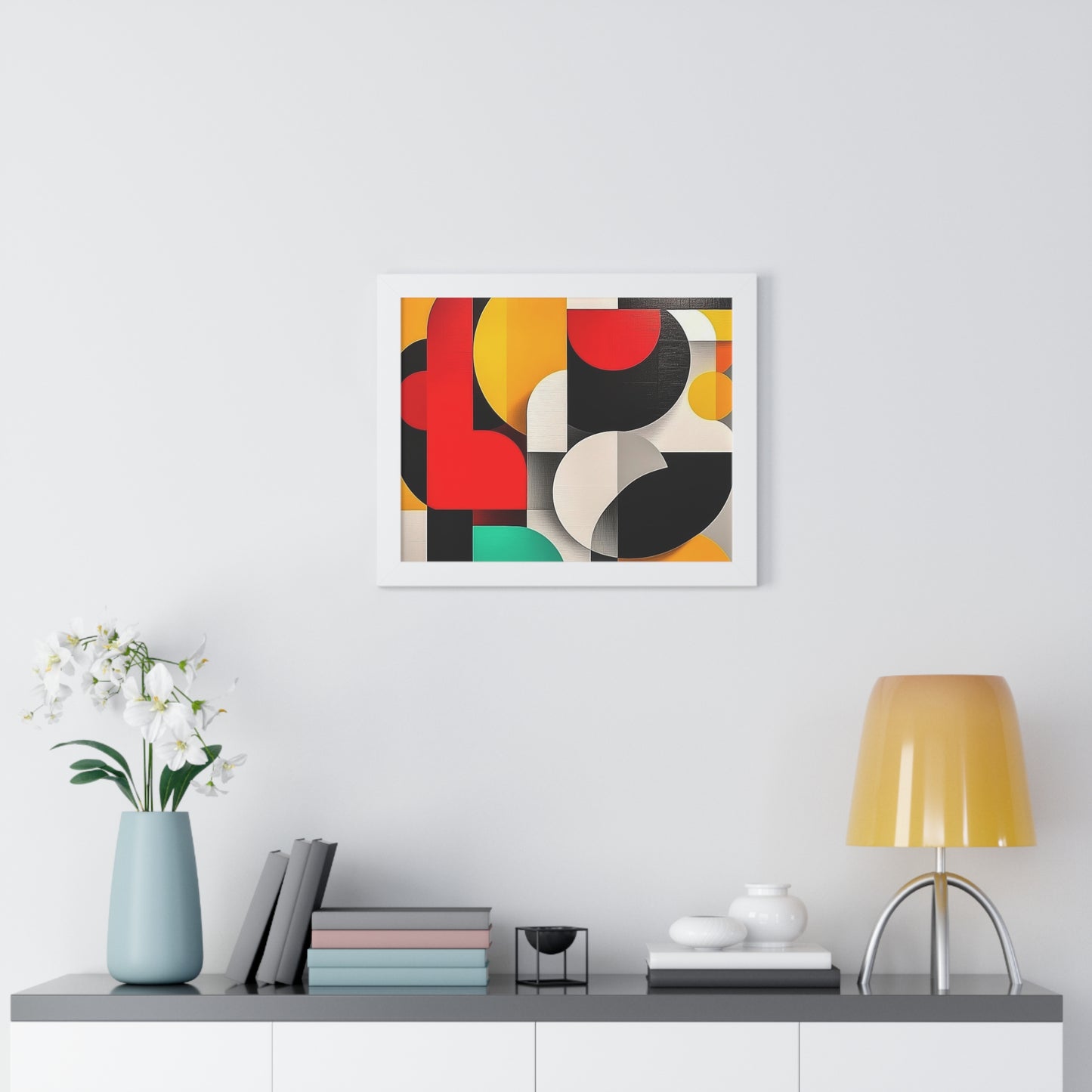 Modern Geometric Framed Wall Art – Bold Abstract Design