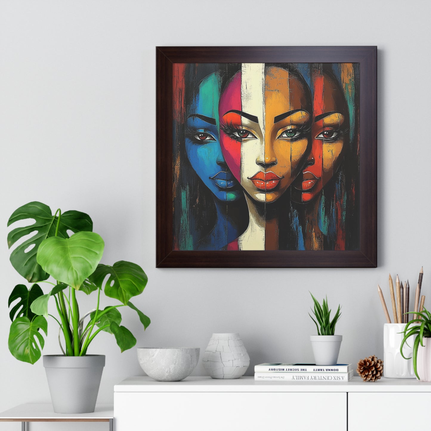 Triple Beauty Abstract Wall Art – Vibrant Framed Design