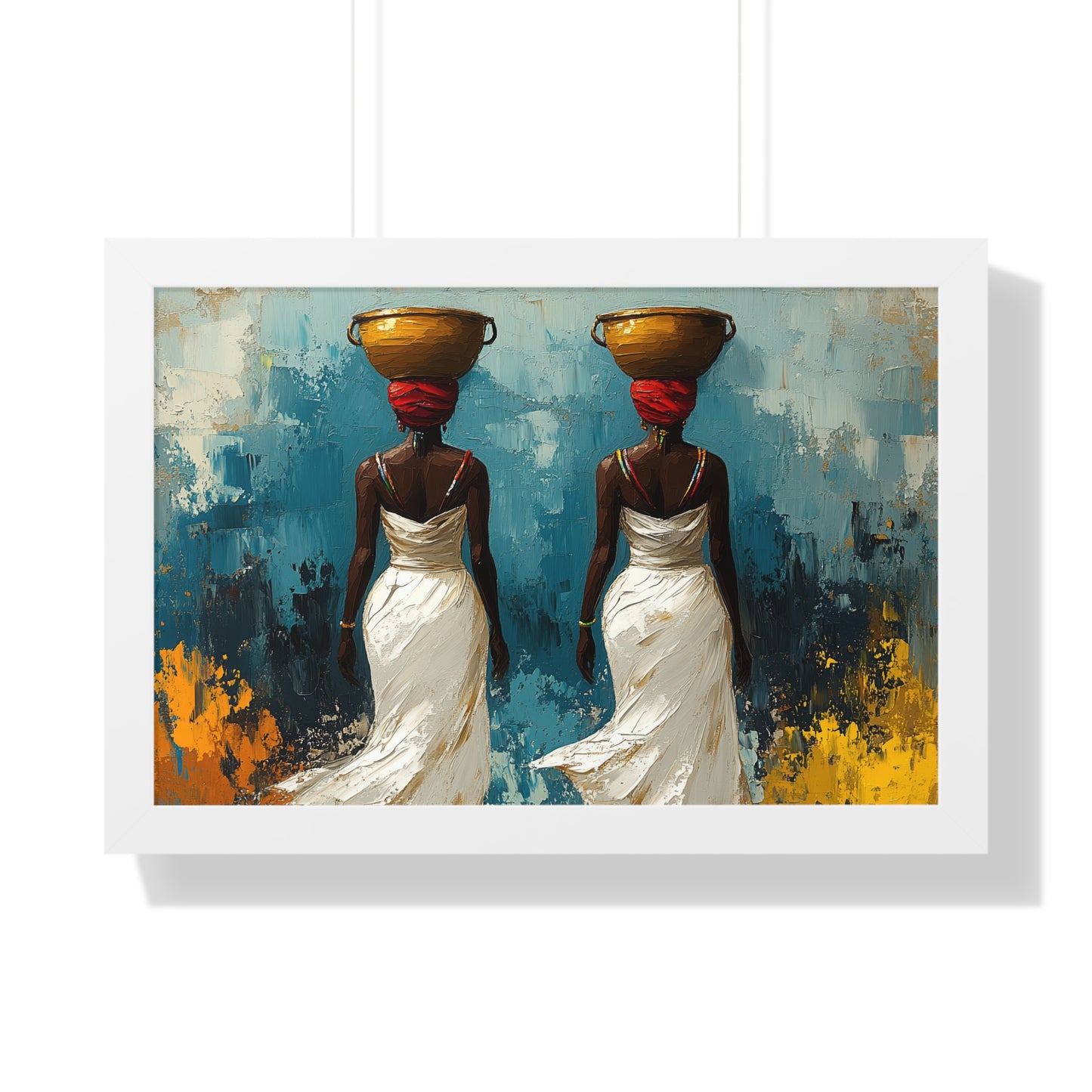 Elegant African Art – Framed Wall Decor with Multicolor Design