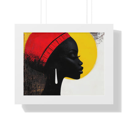 Bold African Silhouette Framed Wall Art – Modern Afrocentric Décor