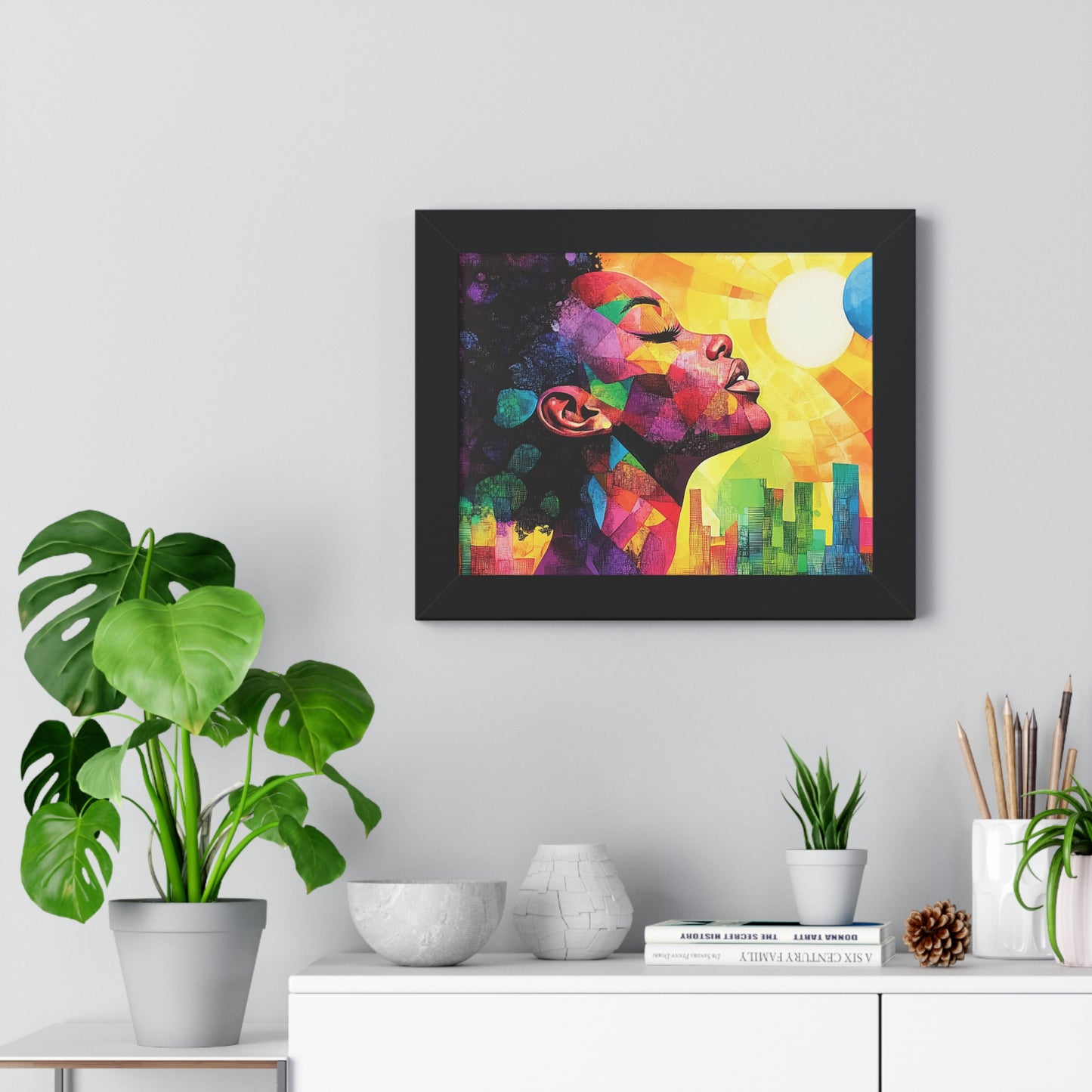 Colorful Abstract Portrait – Framed Modern Wall Art