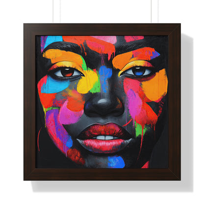 Bold Multicolor Abstract Portrait – Framed Wall Art