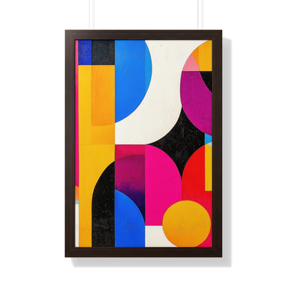 Colorful Geometric Framed Wall Art – Modern Abstract Design