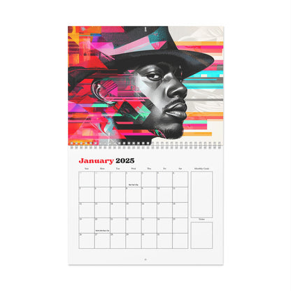 2025 Men in Fedora Hats Wall Calendar – Bold Art for Home & Office