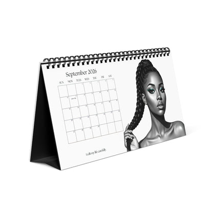 Unapologetically Her – 2026 Desk Calendar | Modern Black Woman Art & Empowerment