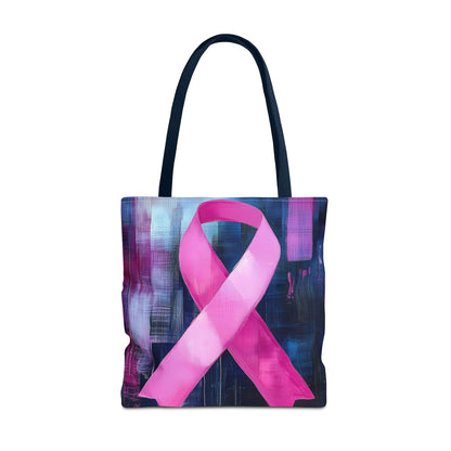 Support in Style: Abstract Pink Ribbon Breast Cancer Awareness Tote