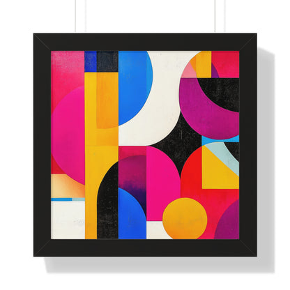 Colorful Geometric Framed Wall Art – Modern Abstract Design