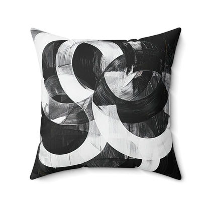 Monochrome Abstract Pillow – Trust the Path Inspirational Cushion