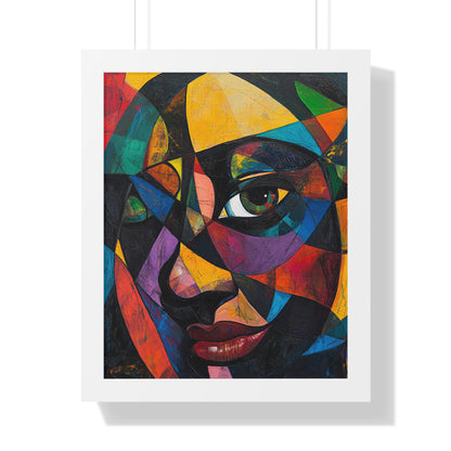 Abstract Portrait Wall Art – Framed Multicolor Design