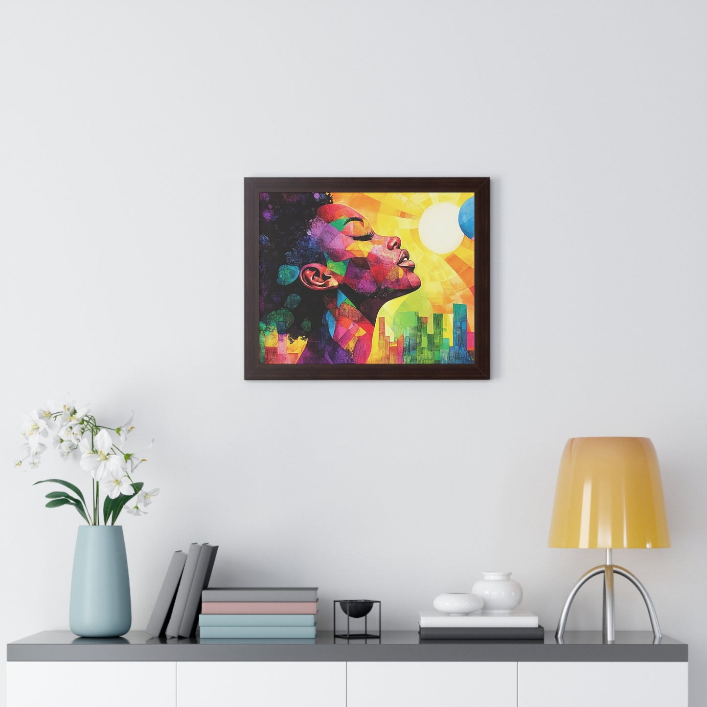 Colorful Abstract Portrait – Framed Modern Wall Art