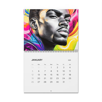 2025 Men’s Wall Calendar – Bold and Vibrant Art of Powerful Men