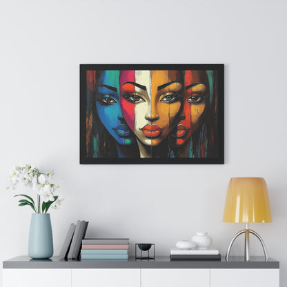 Triple Beauty Abstract Wall Art – Vibrant Framed Design