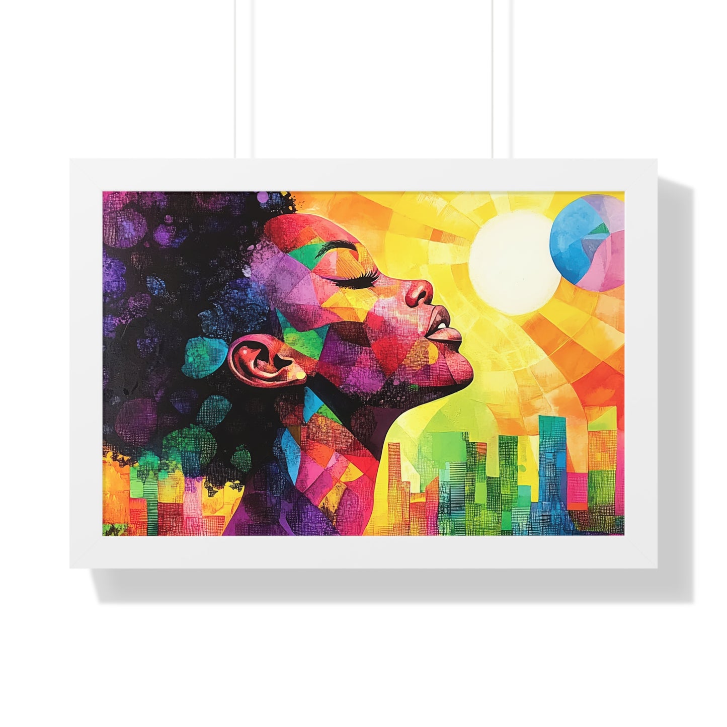 Colorful Abstract Portrait – Framed Modern Wall Art