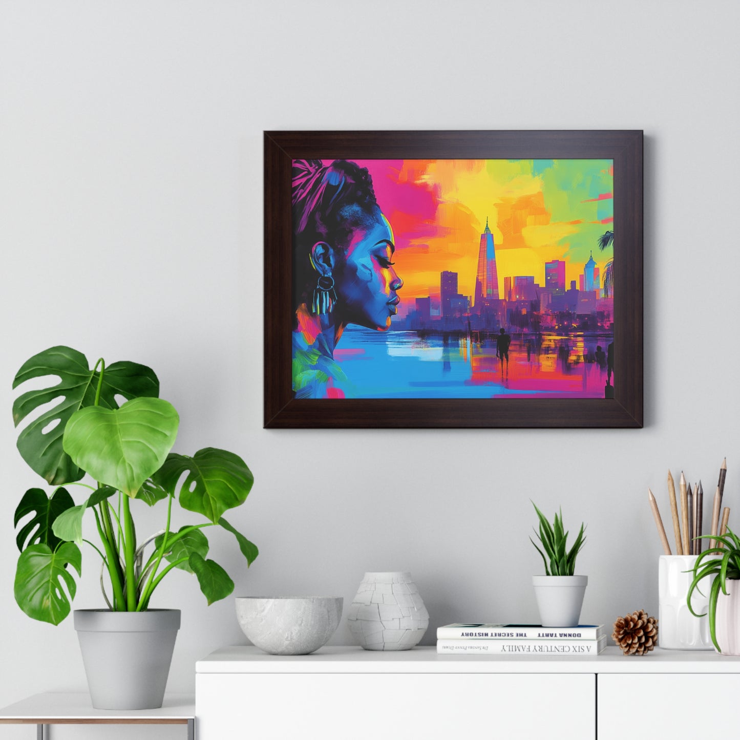 Modern Cityscape Art – Vibrant Framed Wall Decor