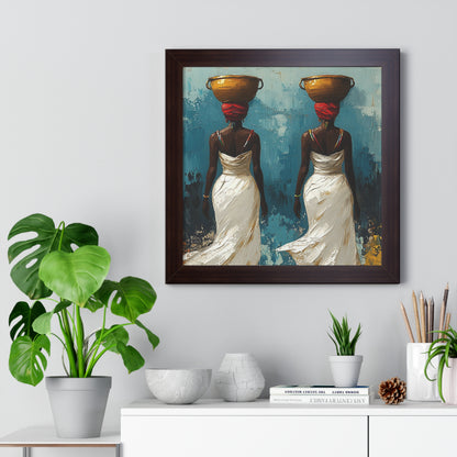 Elegant African Art – Framed Wall Decor with Multicolor Design