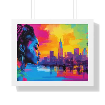 Modern Cityscape Art – Vibrant Framed Wall Decor