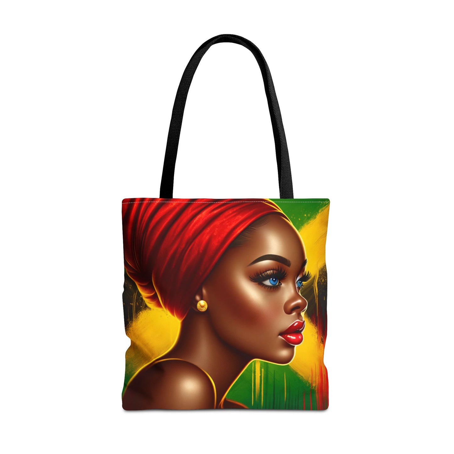 Cultural Elegance: Striking African Woman Tote with Headwrap