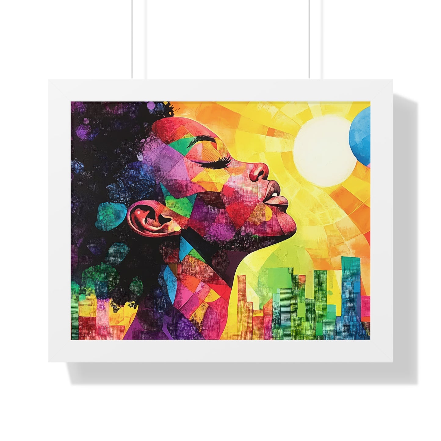 Colorful Abstract Portrait – Framed Modern Wall Art