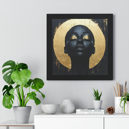 Black & Gold Portrait – Framed Modern Wall Art