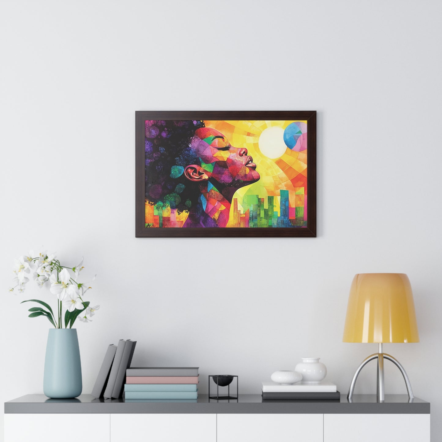 Colorful Abstract Portrait – Framed Modern Wall Art