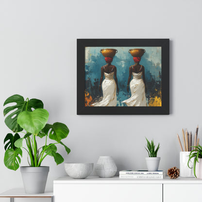 Elegant African Art – Framed Wall Decor with Multicolor Design