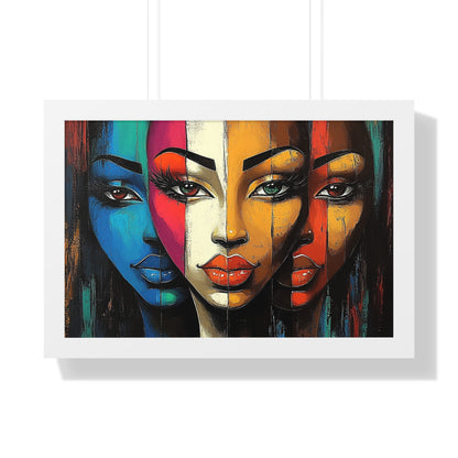 Triple Beauty Abstract Wall Art – Vibrant Framed Design