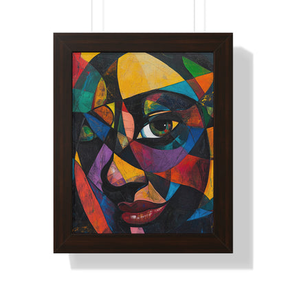 Abstract Portrait Wall Art – Framed Multicolor Design