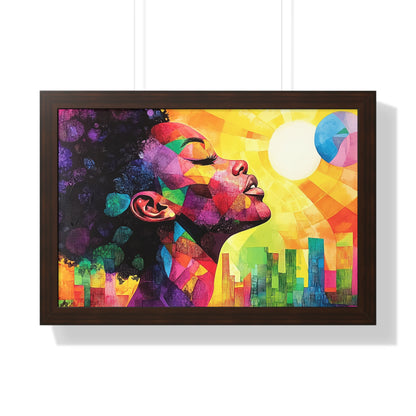 Colorful Abstract Portrait – Framed Modern Wall Art