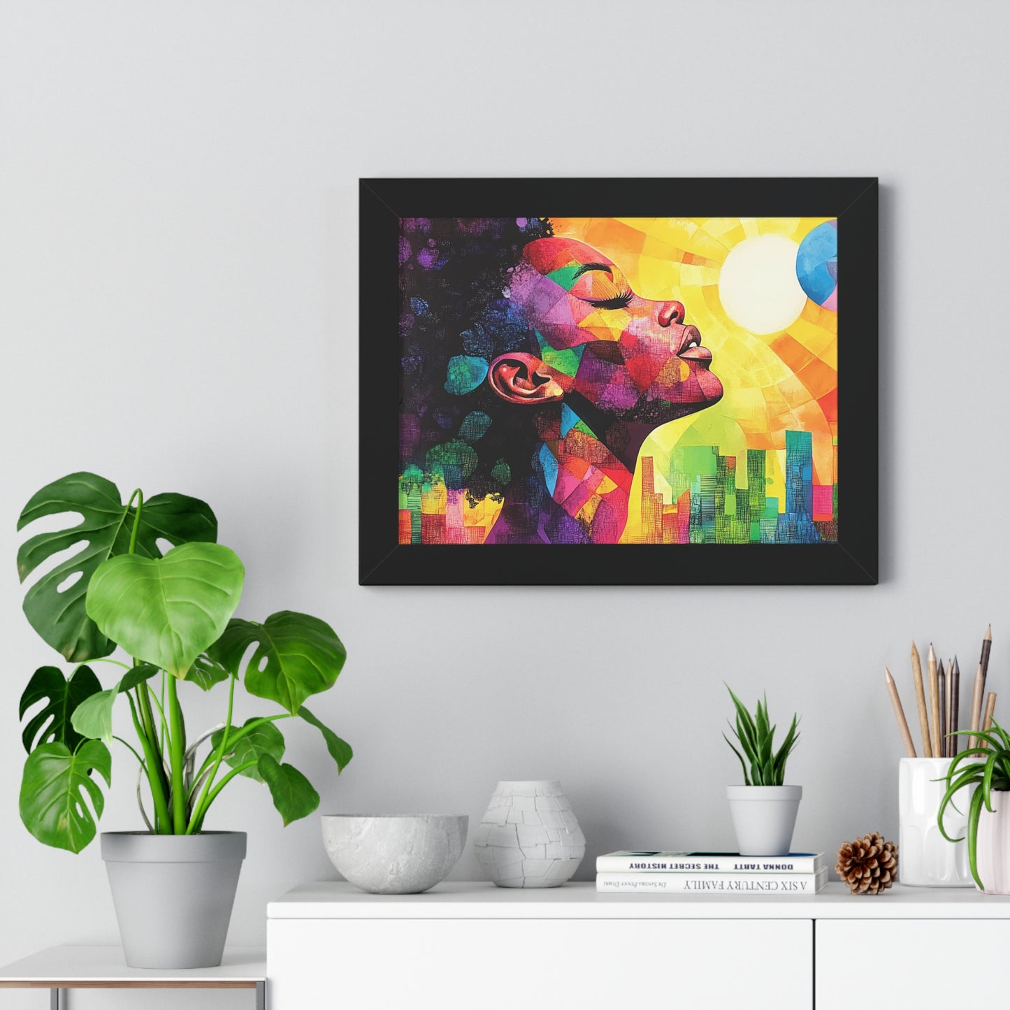 Colorful Abstract Portrait – Framed Modern Wall Art