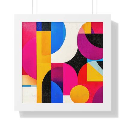 Colorful Geometric Framed Wall Art – Modern Abstract Design