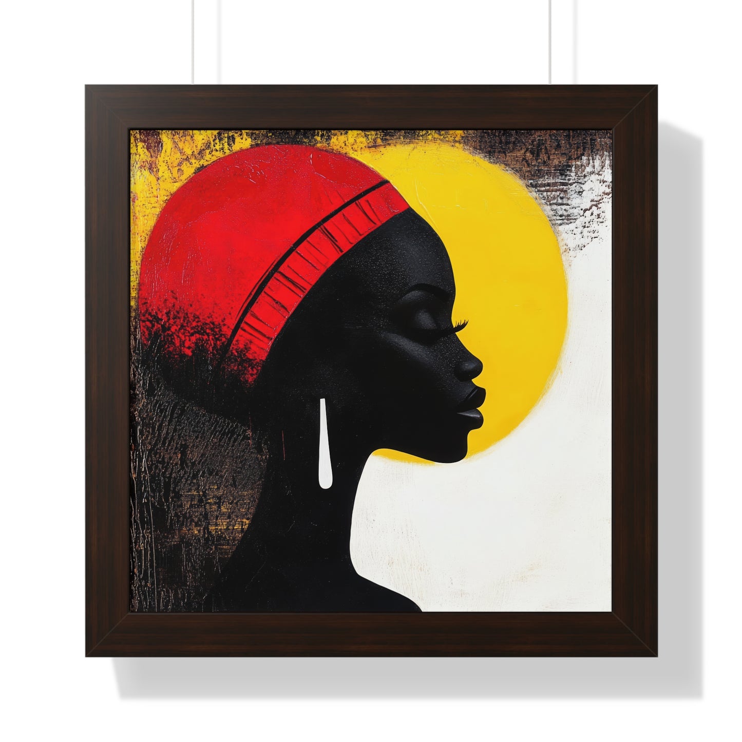 Bold African Silhouette Framed Wall Art – Modern Afrocentric Décor