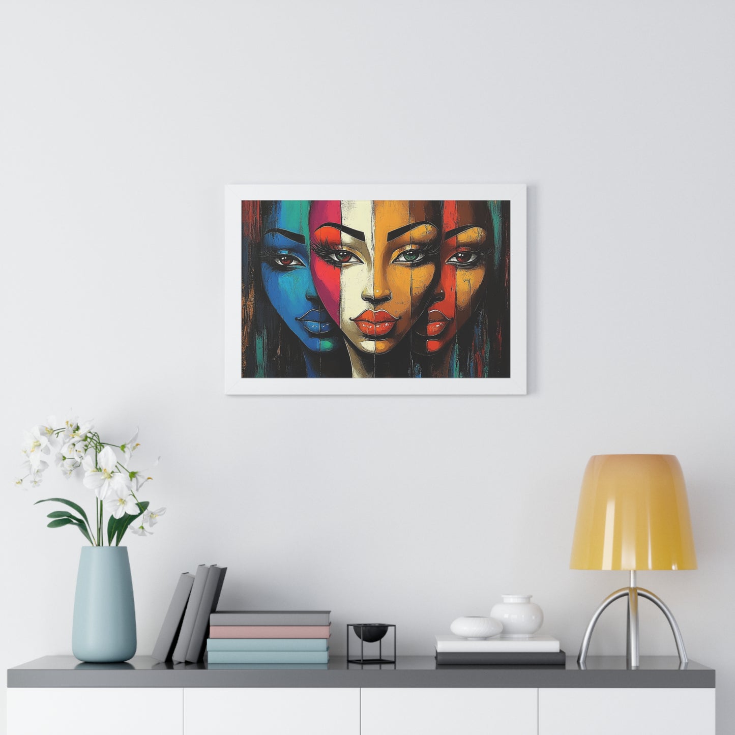 Triple Beauty Abstract Wall Art – Vibrant Framed Design