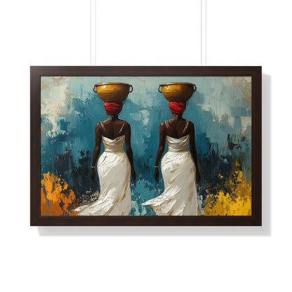 Elegant African Art – Framed Wall Decor with Multicolor Design