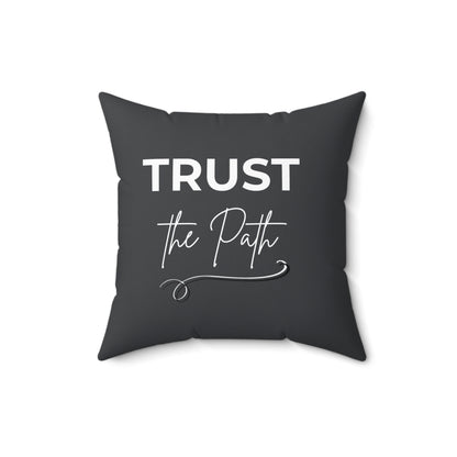 Monochrome Abstract Pillow – Trust the Path Inspirational Cushion