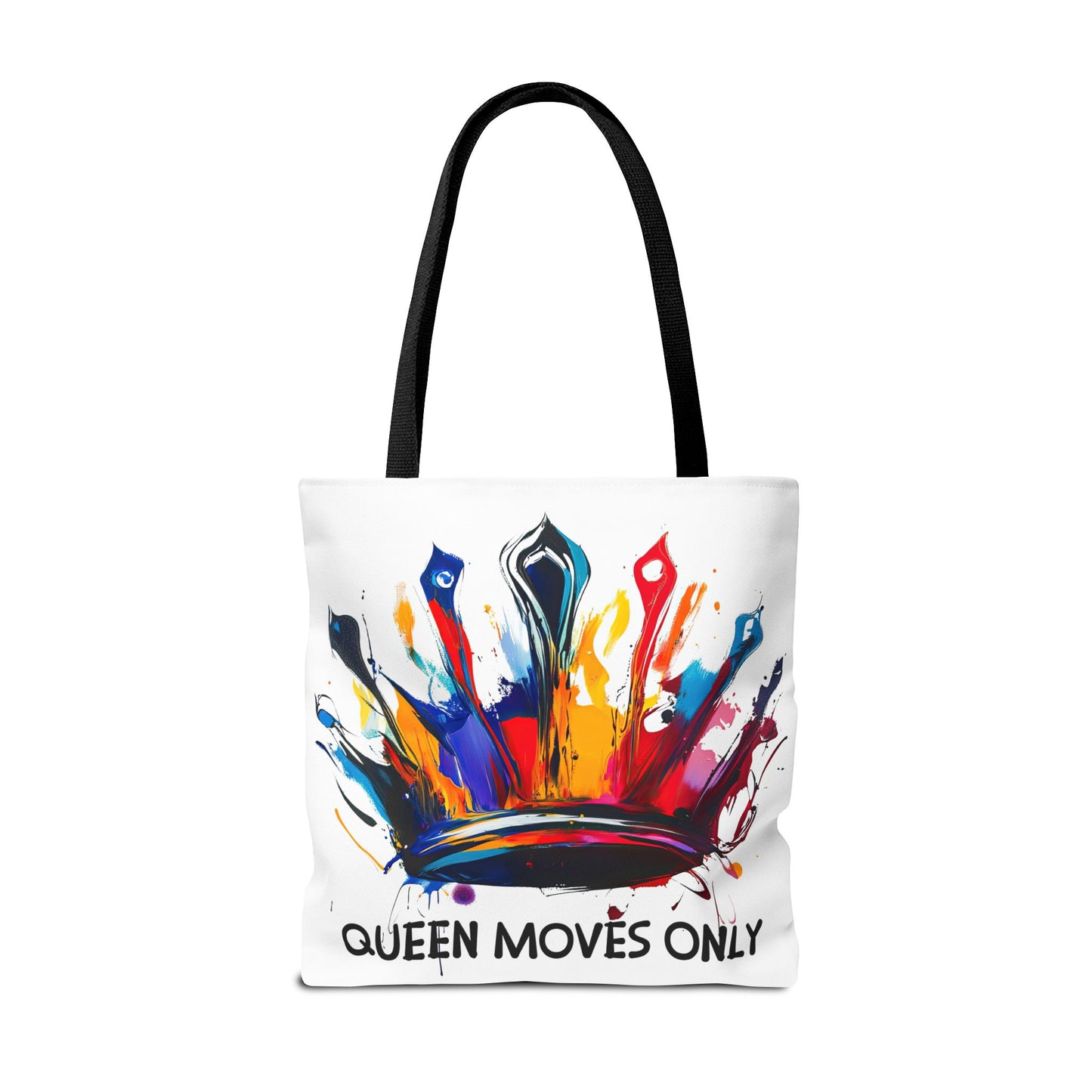 Vibrant 'Queen Moves Only' Tote Bag for Confident Queens