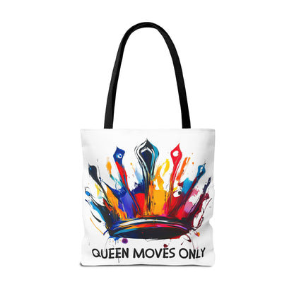 Vibrant 'Queen Moves Only' Tote Bag for Confident Queens