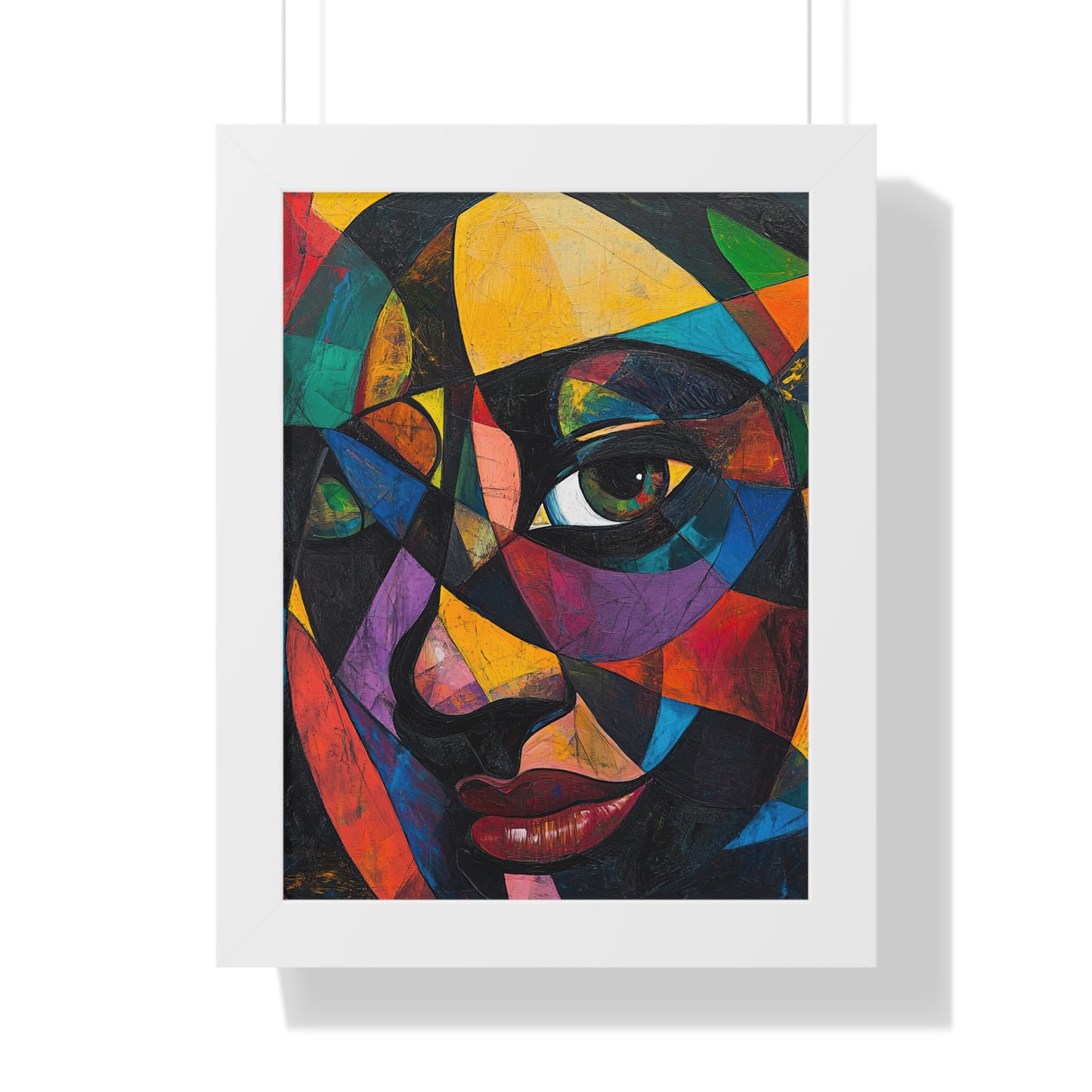 Abstract Portrait Wall Art – Framed Multicolor Design