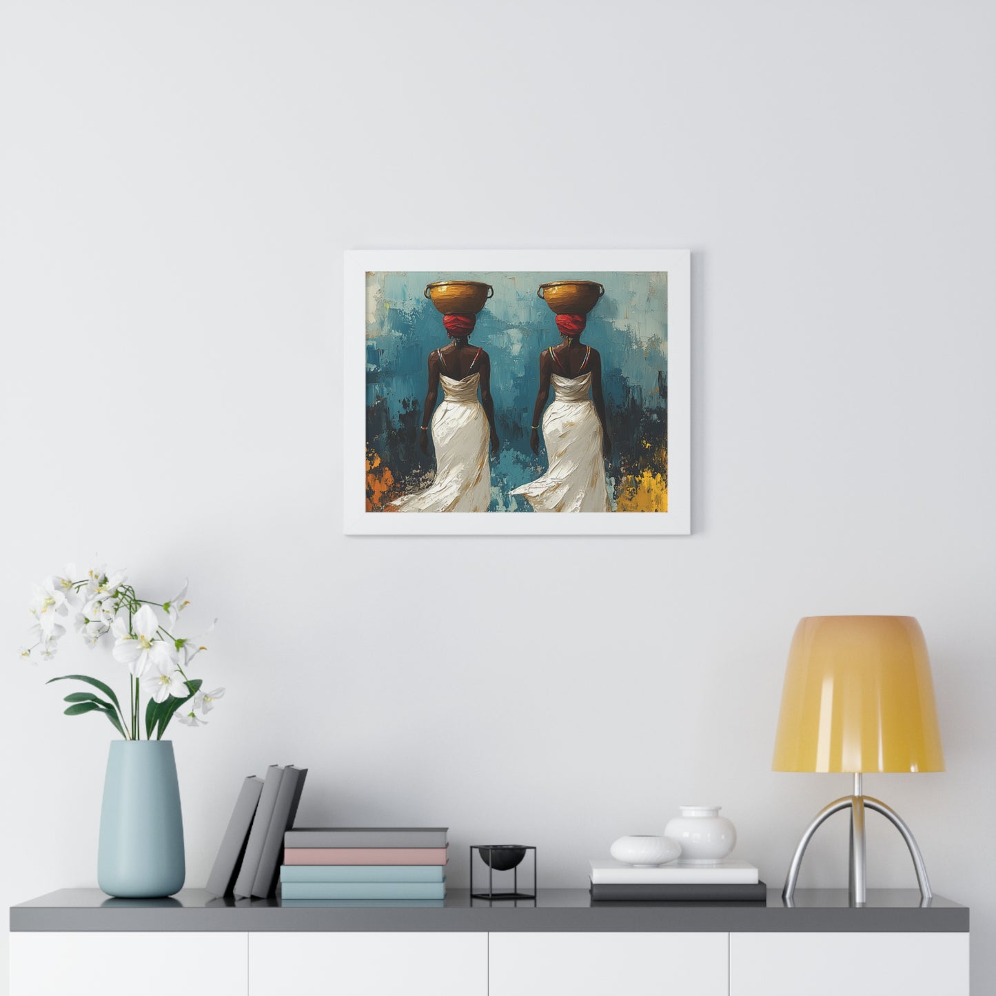 Elegant African Art – Framed Wall Decor with Multicolor Design