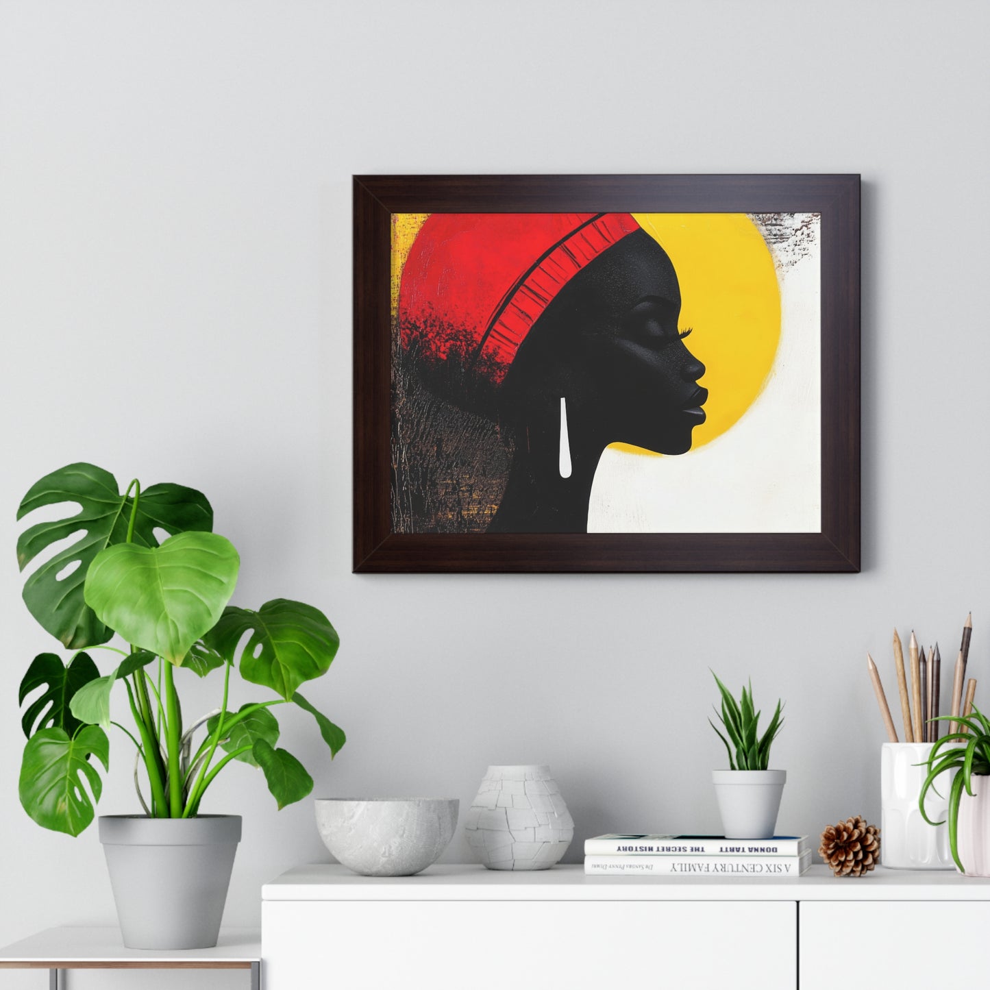 Bold African Silhouette Framed Wall Art – Modern Afrocentric Décor