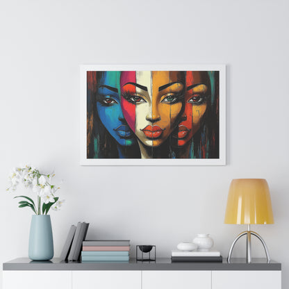 Triple Beauty Abstract Wall Art – Vibrant Framed Design